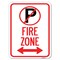 Signmission Fire Zone No Parking & Arrow Pointing Left & Right Heavy-Gauge Alum Parking, 18" x 24", A-1824-23975 A-1824-23975 - alternate 1
